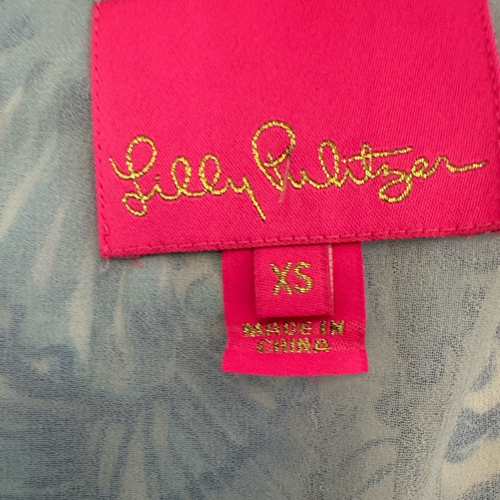 Lilly Pulitzer Marilina Tunic Dress Blue Haven Raising Shell Size XS - Picture 5 of 10